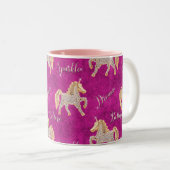 Rosa Glitzern Zweifarbige Tasse (VorderseiteRechts)