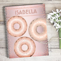 Rosa glitzernde Donuts moderner trendiger Name