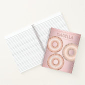 Rosa glitzernde Donuts moderner trendiger Name Notizblock (Innenseite)
