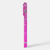 Rosa glitzernde Glitter-Monogramm-Handyhülle iPhone Hülle (Linke Seite)
