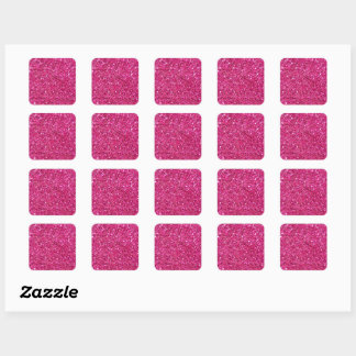 Rosa glitzernder Rahmen Quadratischer Aufkleber