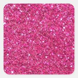 Rosa glitzernder Rahmen Quadratischer Aufkleber