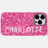 Rosa glitzerndes Glitzer Case-Mate iPhone Hülle (Rückseite (Horizontal))