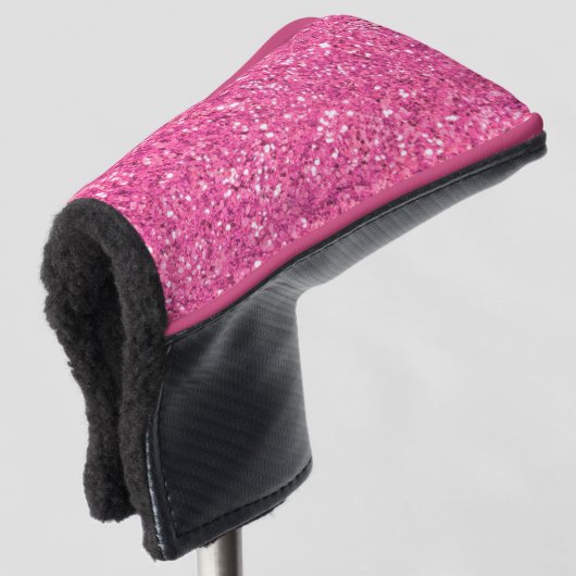 Rosa glitzerndes Glitzer Golf Headcover (3/4 Vorderseite)