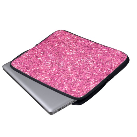 Rosa glitzerndes Glitzer Laptopschutzhülle (Vorne Knopf)