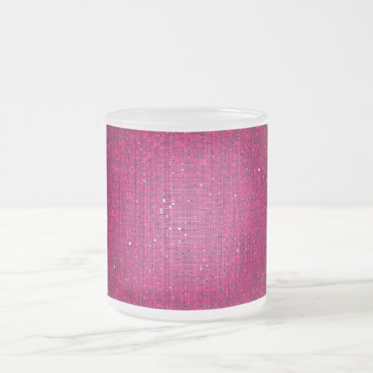 Rosa Glitzersequin-mattierte Mattglastasse (Mittel)