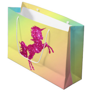 Rosa GlitzerUnicorn Große Geschenktüte