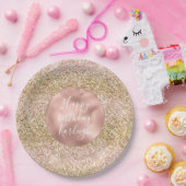 Rosa Glitzy Girly Sparkus Glitzer Ombre Pappteller (Party)