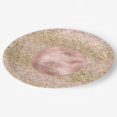 Rosa Glitzy Girly Sparkus Glitzer Ombre Pappteller (Schrägansicht)