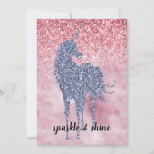 Rosa Glitzy Glitzer Lila Einhorn (Vorderseite)