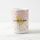 Rosa Glitzy Glitzer Unicorn Kaffeetasse (Mittel)
