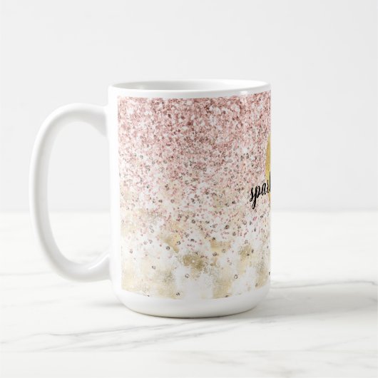 Rosa Glitzy Glitzer Unicorn Kaffeetasse (Links)