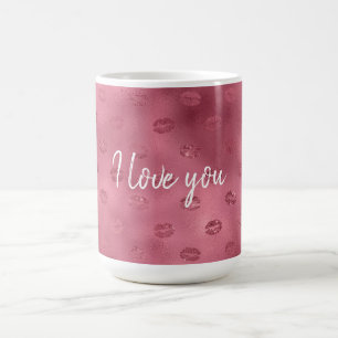 Rosa Glitzy Lippen Kaffeetasse