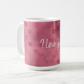 Rosa Glitzy Lippen Kaffeetasse (Vorderseite Links)