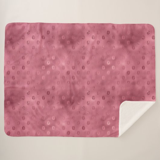 Rosa Glitzy Lippen Sherpadecke (Vorderseite (Horizontal))