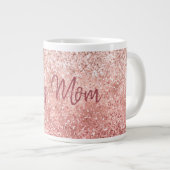 Rosa Glitzy Sparkle Glitzer Hund Mama Jumbo-Tasse (Vorderseite Rechts)