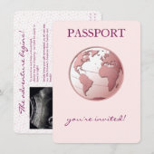 Rosa Globus Reisepass-Duschdisplay Begleitkarte (Vorne/Hinten)