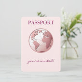 Rosa Globus Reisepass-Duschdisplay Begleitkarte (Stehend Vorderseite)