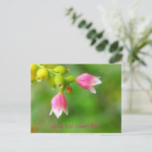 rosa Glocken Feiertagspostkarte (Stehend Vorderseite)