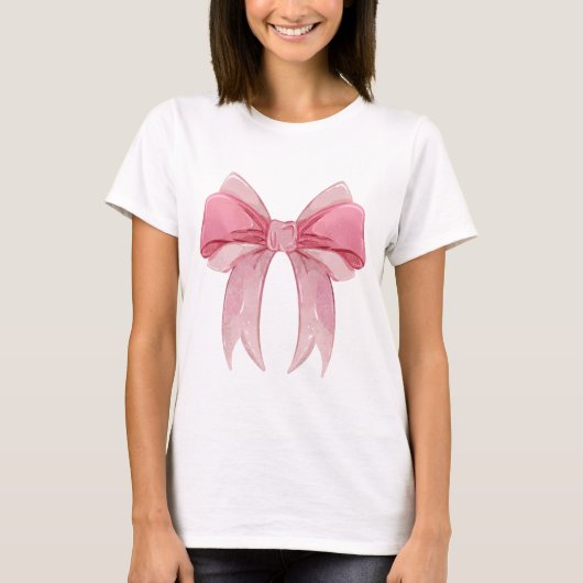 Rosa Glossgrün, Bow Coquette T - Shirt (Vorderseite)