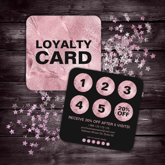 Rosa Glossy Paint Elegant Treuekarte