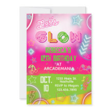 Rosa GLOW Geburtstag Gaming Arcade Party Glow Neon