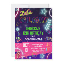 Rosa GLOW Geburtstag Gaming Arcade Party Glow Neon
