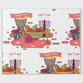 Rosa glücklicher Kwanzaa Geschenkpapier (Flach)