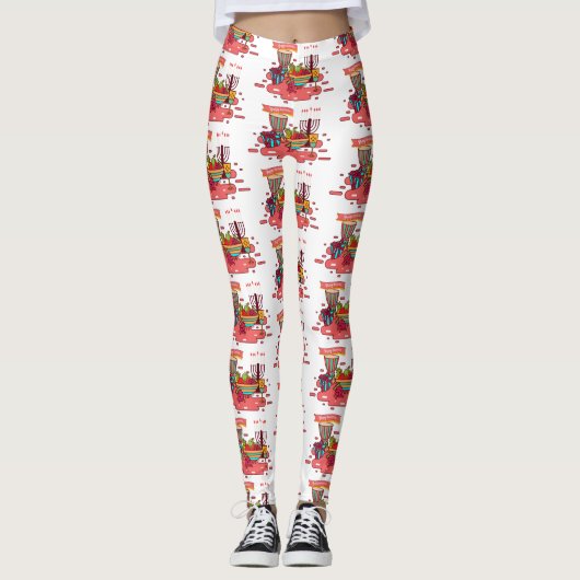 Rosa glücklicher Kwanzaa Leggings (Vorderseite)