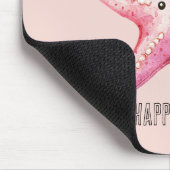 Rosa glücklicher Seestern-Weihnachtsmannhut Mousepad (Ecke)