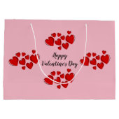 Rosa glücklicher Valentinstag Große Geschenktüte (Rückseite)