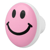 Rosa glückliches Gesicht Keramikknauf (Rechts)
