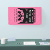 Rosa Glückwünsche zu der neuen Aufgabe Banner (Messe)