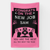 Rosa Glückwünsche zu der neuen Aufgabe Banner (Vertikal)