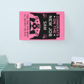 Rosa Glückwünsche zu der neuen Aufgabe Banner (Messe)