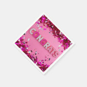 Rosa "Glückwunschs" Cocktail Napkins Serviette (Ecke)