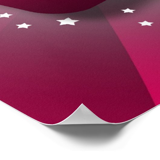 Rosa glühende Wirbel und Sterne Süß 16 Poster (Ecke)