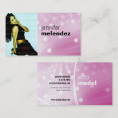 Rosa Glühenheadshot-Visitenkarte Visitenkarte (Vorne/Hinten)