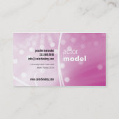 Rosa Glühenheadshot-Visitenkarte Visitenkarte (Rückseite)