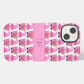 Rosa Gnome Herzen Monogram Wald Süß iPhone Hülle (Rückseite (Horizontal))