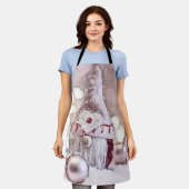 Rosa Gnome in der Schneewasserfarbe Schürze (Getragen)