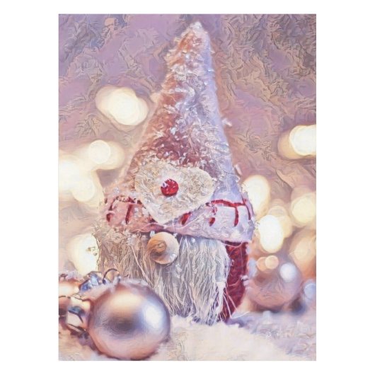 Rosa Gnome in der Schneewasserfarbe Tischdecke (Vorderseite)