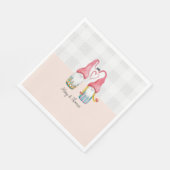 Rosa Gnome in Liebe Wasserfarben handbemalt Serviette (Ecke)