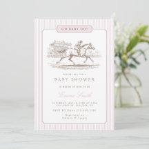 Rosa Go Baby Go Derby Baby Shower Preppy Klassiker