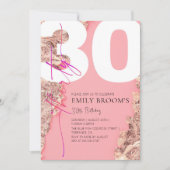 Rosa Gold 30. Geburtstag Party Einladung (Vorderseite)