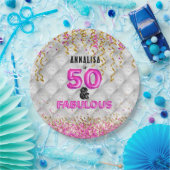 Rosa Gold 50 Fantastische 50. Geburtstag Pappteller (Party)