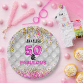 Rosa Gold 50 Fantastische 50. Geburtstag Pappteller (Party)
