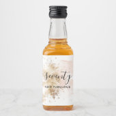 Rosa & Gold 70. Geburtstag Alkoholflaschenetikett (Vorderseite)