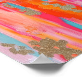 Rosa Gold Abstract Preppy Wohnheim-Dekor Poster (Ecke)
