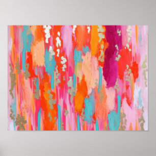 Rosa Gold Abstract Preppy Wohnheim-Dekor Poster